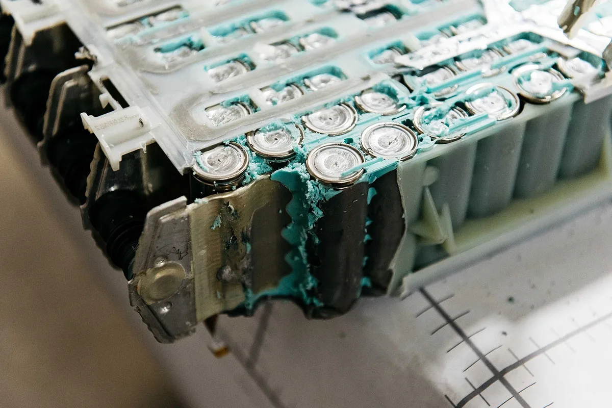 baterías de ordenadores portátiles recicladas